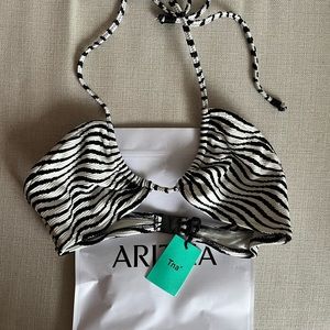 Zebra swim top, small, NWT